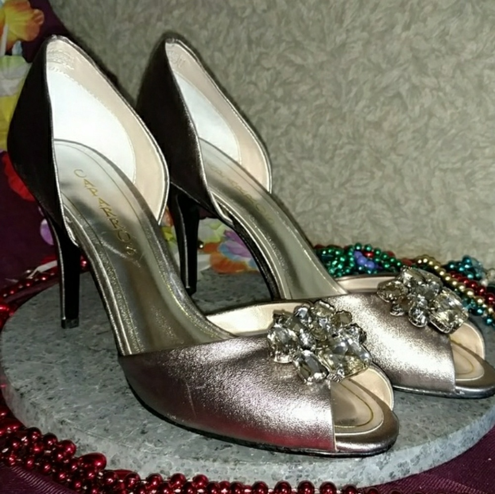 Capparos Mushroom Metallic Prom Party Jewel Shoes 9.5